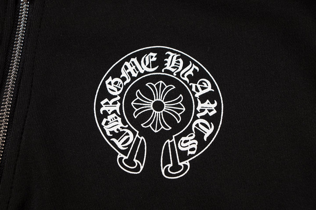 Chrome Hearts Rainbow Horseshoe Graphic Zip-Up Hoodie