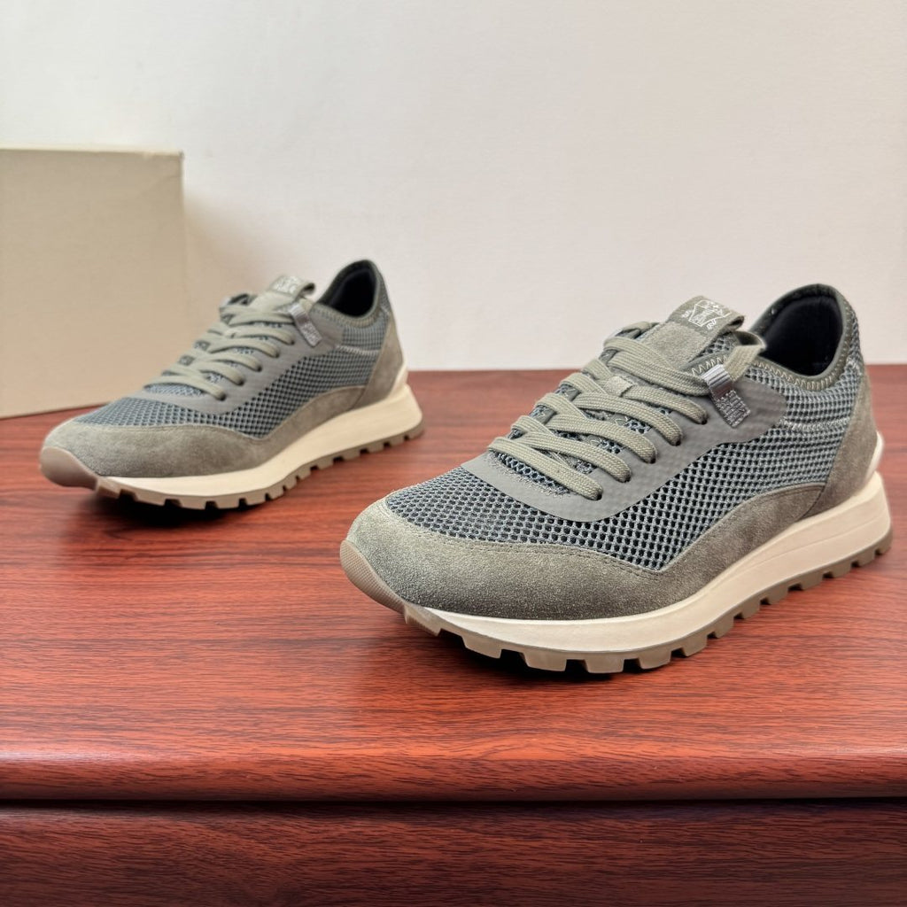 Brunello Cucinelli Mesh and Suede Sneakers